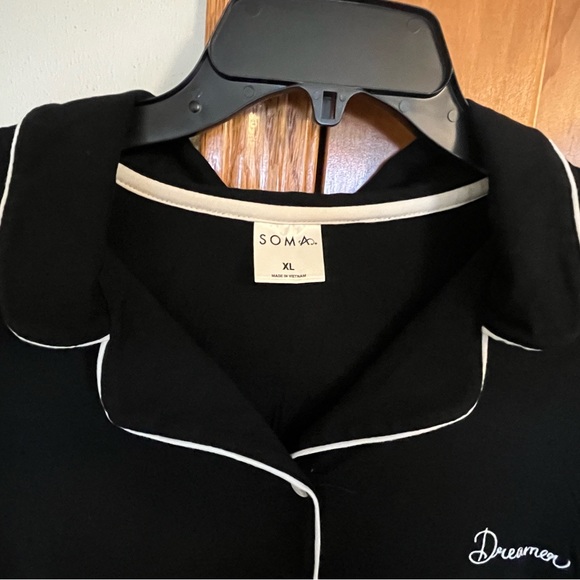 Soma Pajama Set Black with White Trim - Picture 7 of 7